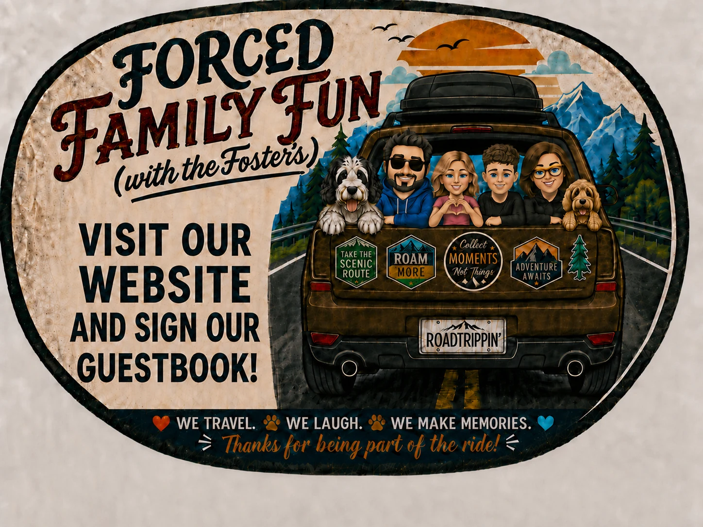 Forced Family Fun with the Foster's road trip artwork